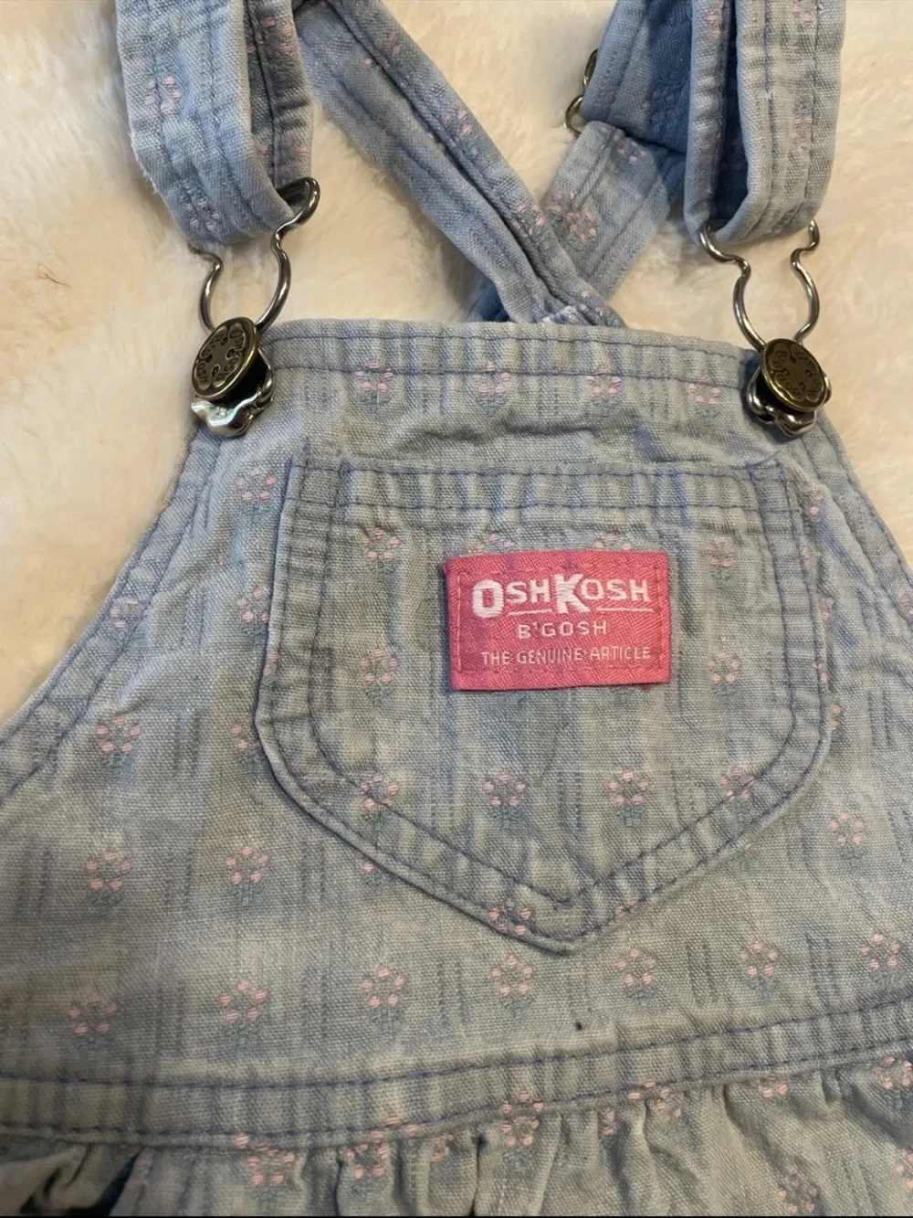 OshKosh B'gosh Light Blue Girls' Textured Overall Dress